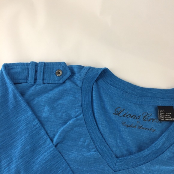 Lions Crest by English Laundry Mens L T-Shirt Blue Short Sleeve Pull Over - Picture 6 of 7